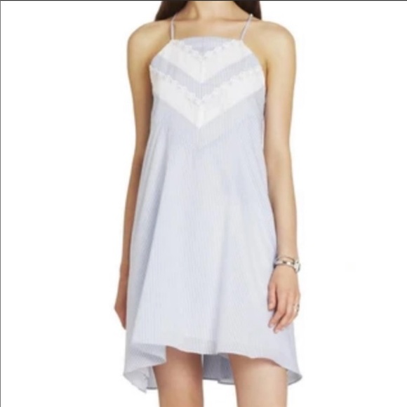 BCBGeneration Pinstripe Lace Square Neck Dress XS - Picture 2 of 11